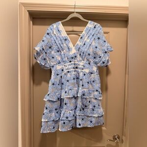 Buddy Love Blue and White Floral Mini Dress